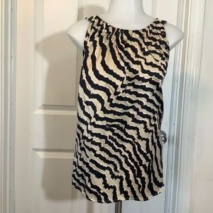 212 collection zebra print sleeveless blouse size X Large